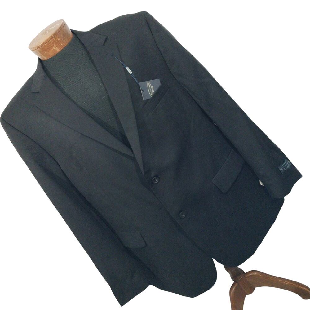NWT@$395! PRONTO UOMO! PLATINUM LUXE BLACK 100% FINE WOOL DRESS JACKET! SZ 48L